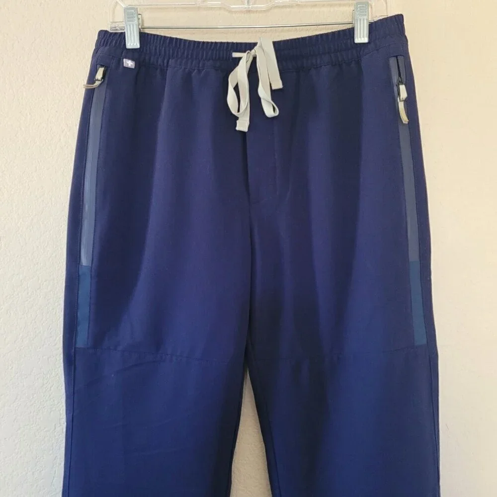 Figs Men Elastic Waist Natib Classic Pants Scrubs Size Medium Medical Nurse Blue